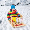 Costway Baby Kids Wooden Sled Solid Seat Toddler Boggan Outdoor Play Snow Toys - 2 of 4