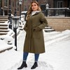 Women's Plus Size Windbreaker Drawstring Waist Hooded Zipper Outdoor Long Trench Coats with Pockets - Agnes Orinda - 2 of 4