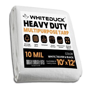 WHITE DUCK 6 oz Poly Tarpaulin Heavy-Duty Waterproof All-Weather Tarp for Construction, Farm, Commercial or Outdoor Use with Brass Eyelets - 1 of 4
