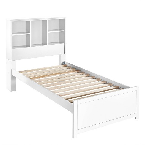 Twin Caspian Bookcase Bed White, Twin Bed With Storage Target