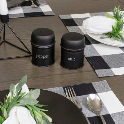 Black Enamel Modern Farmhouse Salt and Pepper Shaker Set