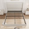 Bed Frame, Upholstered Platform Corduroy Bed Frame with Vertical Channel Tufted Headboard,  No Box Spring Needed - 4 of 4