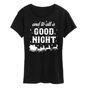 Women's - Instant Message - And To All A Good Night Christmas Short Sleeve Graphic T-Shirt - 1 of 4
