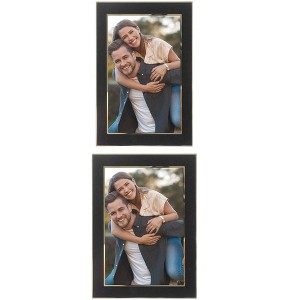REGALWOVEN Home Room Modern Brushed Aluminum Real Glass Photo Frame - 1 of 4