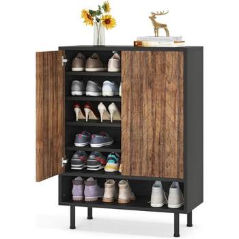 Tribesigns 6-Tier Shoe Cabinet with Door, Modern Shoe Storage Cabinet for Entryway Hallway