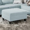 VYNXARIA Ottomans and Benches - 28.25"x23.00"x18.50" Blue Classic Ottoman with Tapered Legs - 2 of 4