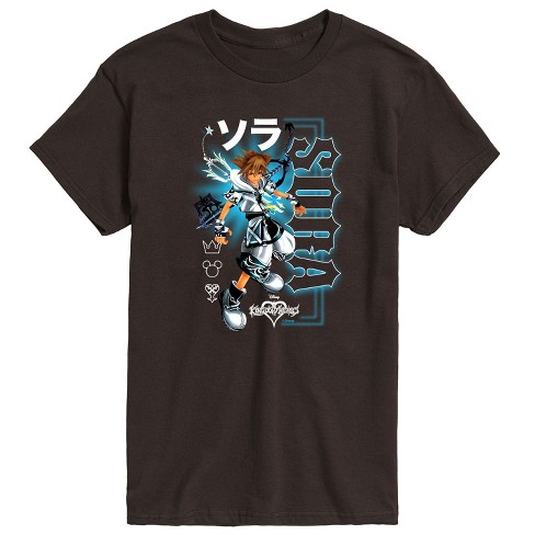 Men's Kingdom Hearts Sora Character Short Sleeve Graphic T-shirt - Dark ...