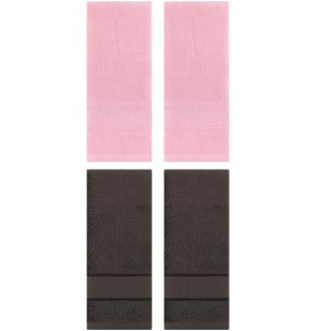 REGALWOVEN 4 Pcs Bathroom Decorative Cotton Soft Absorbent Sold Striped Hand Towel - 1 of 4