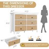 Fluted 6-Drawer Dresser, Modern Waveform Panel Wood Chest, 47.2" Wide Storage Organizer with Circle Handles, for Bedroom, Nursery, Hallway - 3 of 4