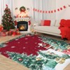 Christmas Washable Area Rug for Living Room, Santa Snowflake Print Decorative Carpet, Non Slip Winter Holiday Decor Rugs for Bedroom - 2 of 4