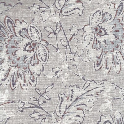 Linen Floral Print Swoop Arm Accent Chair