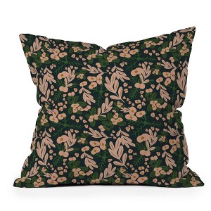 16"x16" Oris Eddu Poppy Pine Square Throw Pillow Green/Pink - Deny Designs: Indoor Polyester, Removable Cover - 1 of 4
