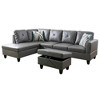 DOMETOUR Modern 3-Piece Living Room Sofa Set (Sofa+Left Side Chaise+Ottoman) - 3 of 4