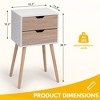 NicBex Mid-Century Nightstand Set of 2 Bedside End Table with Sliding Drawers for Bedroom & Living Room - 3 of 4
