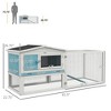 Akoasm 2-Layer Rabbit Hutch & Cage With Slide Out Tray And Detachable Run For Small Animals Indoor & Outdoor-Light Blue - 2 of 4
