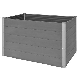 vidaXL Gray Garden Raised Bed – Outdoor Wood-Plastic Composite, Long-Lasting and Weather Resistant Plant Bed with a Modern Design - 1 of 4
