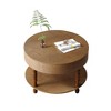 TOAOTBNBO Round Coffee Tables with Storage Compartment, Center Table for Living Room, Modern Coffee Tables with Adjustable Leveling Feet, Walnut Brown - 2 of 4