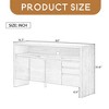 60" 3-Door Sideboard with 3 Drawers - Modern Solid Ash Veneer MDF Sideboard, Semi-Open Shelf & Center Semi - Leovsnove - 3 of 4