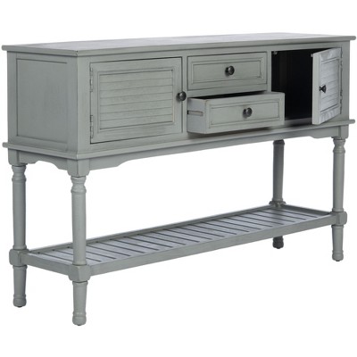 Distressed Gray Wood and Metal Hallway Table with Storage