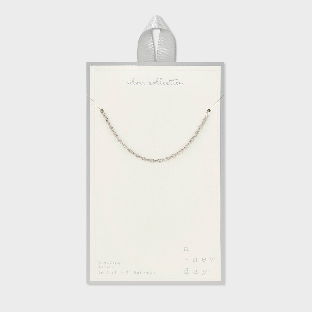 Sterling Silver Twisted Chain Necklace - A New Day Silver