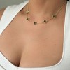 Adornia 14k Gold Plated Black Floral Station Necklace - 2 of 4