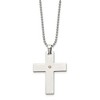 Black Bow Jewelry Stainless Steel and Single Diamond Accent Cross Necklace - 22 Inch - 2 of 4