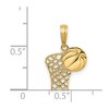 Black Bow Jewelry 14k Yellow Gold Basketball Hoop Pendant - 4 of 4