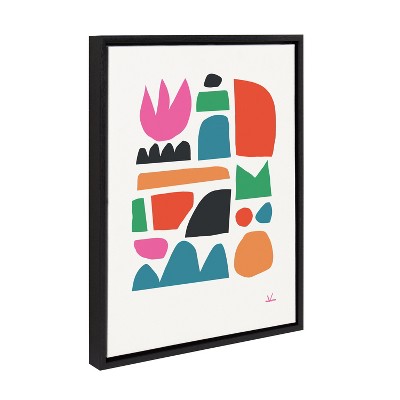 Spring Abstract Multicolor Canvas Print with Black Frame