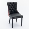 DOMETOUR 2 Pcs High-end Tufted Modern Upholstered Dining Chair PU and Velvet with Wood Legs Nailhead Trim - 2 of 4