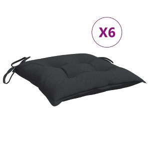 vidaXL Chair Cushion Non Slip Outdoor Patio Seat Cushion Pad Oxford Fabric - Black 19.7" x 19.7" x 2.8" 6-Pack - 1 of 4