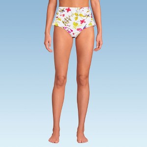 Lands' End Women's Ruffle High Waisted High Leg Bikini Bottoms - 1 of 3