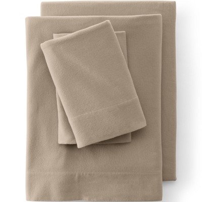 Lands' End Comfy Super Soft Cotton Flannel Bed Sheet Set - 5oz