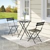 3-Piece Folding Bistro Set, Foldable Patio Table & 2 Chairs with Premium Frame for Outdoor Garden, Balcony, and Patio - 4 of 4