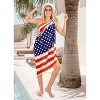 LA LEELA Women's Bikinis Wraps Vacation Long Swimwear Beachwear Sarong Beach Swim Cover Ups Bathing Suit Coverups One Size US Flag Blue - 3 of 4