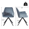 Hybition Accent Chair,Velvet Fabric Upholstered Armchair，Simple Modern Desk Chairs with Metal Legs, for Living Room Bedroom Home Office,Blue - 2 of 4