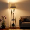 62" Tall LED Floor Lamp w Marble Shelves Corner Free Standing Lamp Reading Light - 4 of 4