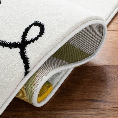 Ivory and Blue Airplane Kids Runner Rug 2' x 8'