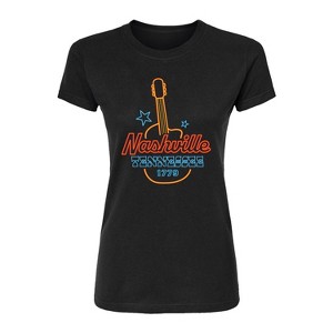 Women's - Instant Message - Nashville Neon Sign Fitted Graphic T-Shirt - 1 of 3