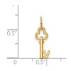 Black Bow Jewelry 14k Yellow Gold, Hannah Collection, Mini Initial V Shamrock Key Charm - 4 of 4