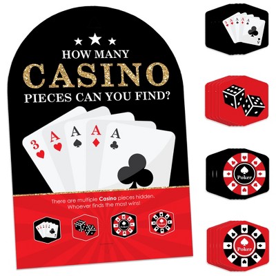 Big Dot of Happiness Las Vegas - Casino Party Scavenger Hunt - 1 Stand and 48 Game Pieces - Hide and Find Game