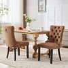 Sapphtopaz Modern Dining Chairs Set of 2 Hand-Pulled Buckle Upholstered Chair with Nailhead Chair for Dining Room, Living Room - 3 of 4