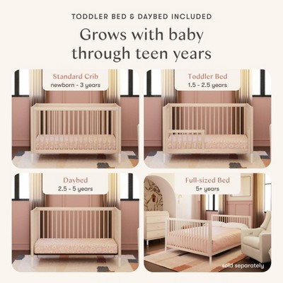 Washed Natural and White Pine 4-in-1 Convertible Toddler Crib