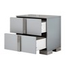 ORRD Grey Mirrored Nightstand with 2 Drawers & Metal Handles, Elegant Bedside Table for Bedroom or Living Room, Modern Glam Accent Cabinet - 4 of 4