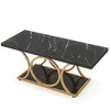 Resenkos Center Coffee Table, Living Room Table,Rectangle Coffee Table, 47.24" Center Table with Faux Marble Top,Faux Marble Black & Gold - 2 of 4
