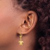 Black Bow Jewelry 11mm Textured Sea Turtle Lever Back Earrings in 14k Yellow Gold - 3 of 4