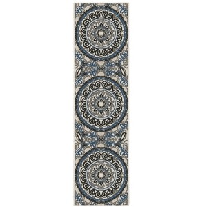 Oriental Weavers Torrey 072J1 Light Grey/ Blue Indoor/Outdoor Area Rug - 1'10" x 7'3" - 1 of 4
