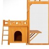 LAOTIES Large Outdoor Wooden Catio,Weatherproof Cat House With PVC Roof,Window Box,Bridges,Scratching Posts,And Free Wooden Cat House - 4 of 4