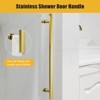COZONY Frameless Shower Sliding Door, Clear Tempered Glass Waterproof Seal Strip Stainless Steel Hardware - 4 of 4