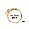 Jewelry Avalanche 14K Gold Bezel Princess Cut CZ Nose Hoop Ring, 20G, 8mm, Twist-open - 3 of 4