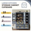 TIRAMISUBEST Traditional Freestanding Wooden Kitchen Pantry, Large Kitchen Storage Cabinet Cupboard with 10 Drawers,8 Door Shelves & 4 Pull-Out Trays - 2 of 4